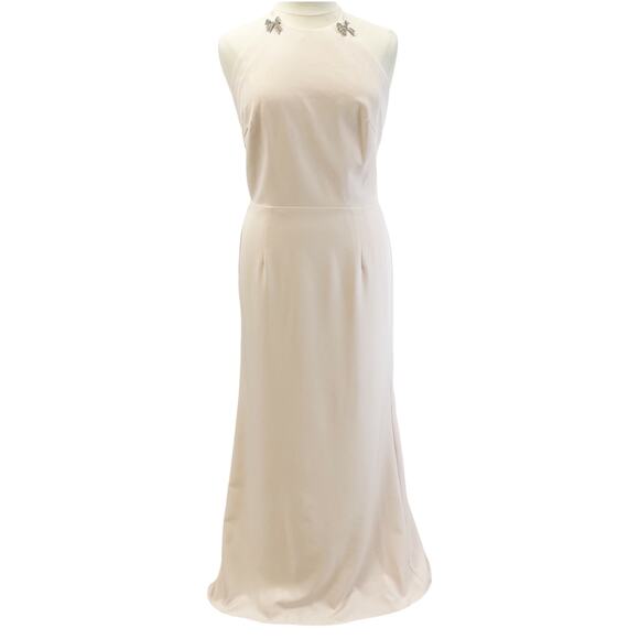 NEW IEENA For Mac Duggal‎ Womens 14 Bow Halter Criss-Cross Column Gown Blush - Picture 2 of 16